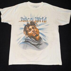 Juice World White Airbrush Graphic Short Sleeve T-Shirt Adult Size Large